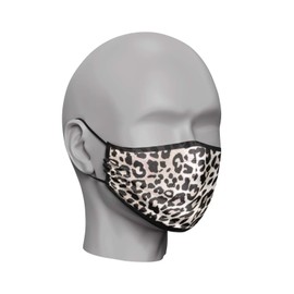 Triple Layer Flat Face Masks - Washable and Reusable Cloth Covering - Soft Cotton Inner Comfort - Leopard Print - Large Size