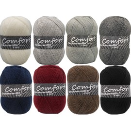 Sock Wool Comfort Plain 4-Ply – Best of Plain 800 g Colour Pack Subtle Plain Wool