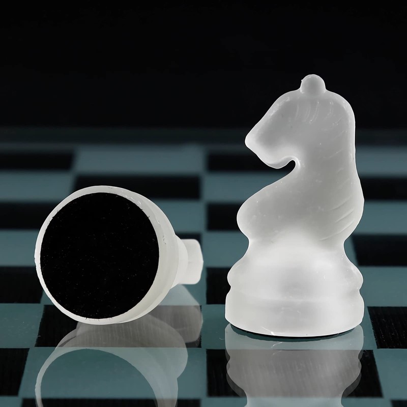 Elegant 10" Glass Chess Set - Premium Quality Board Game