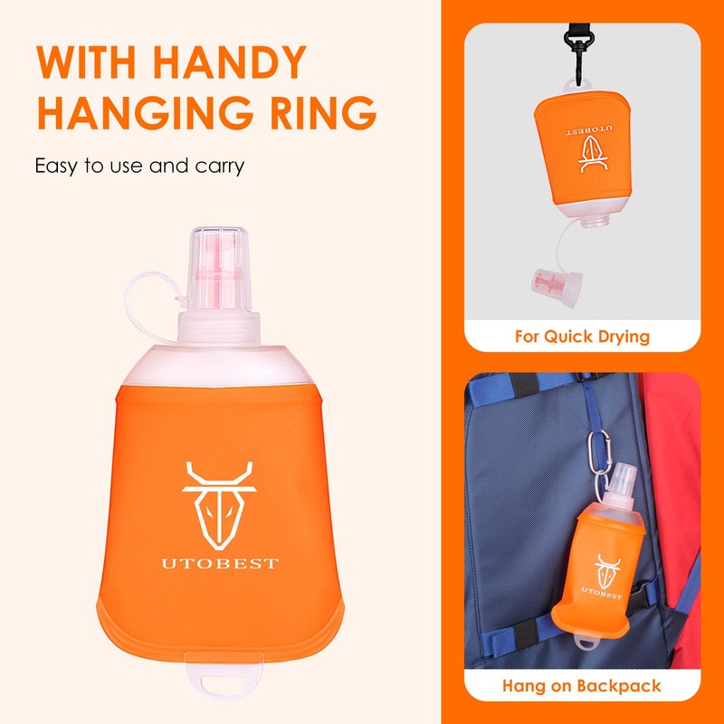 UTOBEST Soft Flask Running Water Bottle Collapsible Water Bottle for