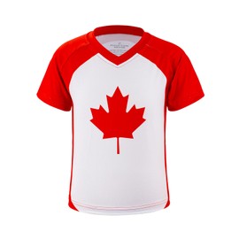 CNINS Canada Junior Soccer Jerseys for Kids - Moisture-Wicking Youth Soccer Sports Uniform for Boys & Girls (CN-CA,10Y)