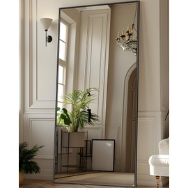 Antok Full Length Mirror, 71"x28" Floor Mirror, Floor Standing Mirror Freestanding Full Body Mirror with Stand for Bedroom, Hanging Mounted Mirror for Living Room Cloakroom, Black