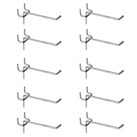 10 Pcs Perforated Board, Punching Board, Hook Hook, Set, Perforated Board Hooks, T-Shape, Effective Board, Mounting Hardware, 1.0 inch (25 mm), 0.2 inch (5 mm) Fasteners, Brackets, Punching Board, Pegboard Wall Storage, Easy to Install