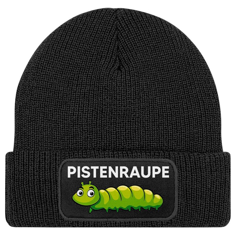 MoonWorks® Men's Beanie with Patch Knitted Hat with Saying Skiing