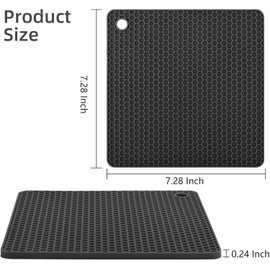 IFFMYJB Silicone Trivets Mats, Hot Pads for Pot Holder, Square Trivets for Dishes, Pots and Pans, Multi-Purpose Kitchen Counter Pads, Non-Slip Heat Resistant Mats Set of 4 Blue