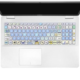 WSLUCKO Keyboard Cover Skin for 2021 2020 2019 Dell Inspiron 15 5501 5502 5505 5508 5584 5590 5593 5598 15.6" / Inspiron 15 7000 7590 7591 7501 7506 7706 7790 / Vostro 7590 5590 7500, Cute Cat