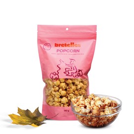 Bretelles Maple Popcorn - Gourmet Caramel Popcorn with Fleur de Sel - Vegan, Gluten-Free, Dairy-Free - 100% Natural Popped Popcorn 4.94 Ounces / 140g (Pack of 3)