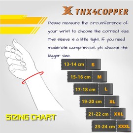 Thx4COPPER Compression Wrist Sleeve-Copper Infused Wrist Support for Men &Women-Improve Circulation and Recovery 1 Pair,Black,S