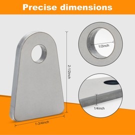 Weld on Tabs, 1/2" Hole Weld Tabs, Steel shock mount Weld Tab, weld on tabs 1/4 thick 4 pcs