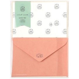 Animal Parade Letter Set, Hedgehog NLS-103 (3) 6 Stationery Papers, 3 Envelopes and 3 Mailing Labels, Rulu/RYU-RYU