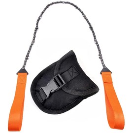 Pocket Chain Hand Saw for Wood Cutting Outdoor Hiking Camping Survival Gear Garden Work with Carrying Pouch