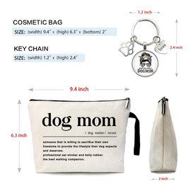 ZHANTUONE Dog Mom Cosmetic bag keychain pendant，Dog Lovers for Women，Dog Lover Gifts，Best Dog Mom Ever Gifts，Dog Mom Gifts for Women，Gift for Dog Mom，Funny Dog Mom Makeup Bag