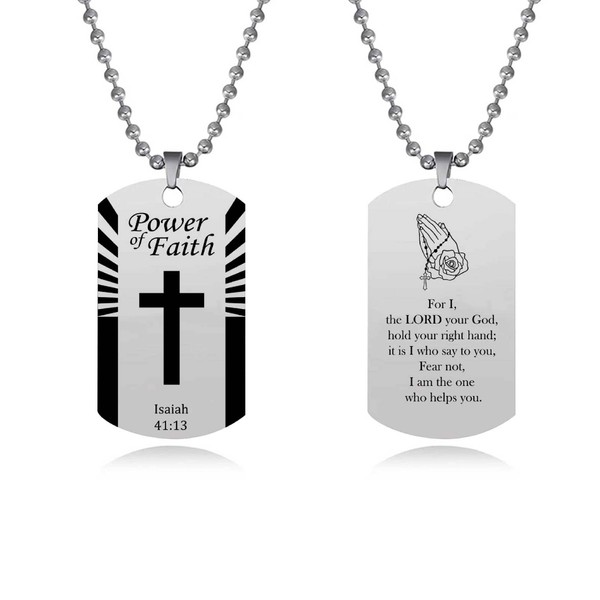 SBI Jewelry Men Women Isaiah 41:13 Necklace Bible Verse Mom