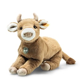 Steiff Resi Calf Cuddly Toy, Cute Soft Toy with Plastic Eyes, Children, Boys & Girls, Plush Toy 32 cm, Brown, 069857