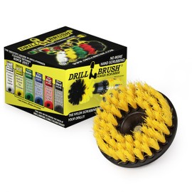 Threaded 5-inch Scrubber - All Purpose Cleaning Supplies - Scrub Brush fits Electric, Pneumatic DA Rotary Polishers - Bathroom Rugs - Cleans Carpet - Floor Scrubber - Shower Cleaner - Grout Cleaner