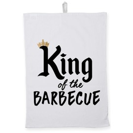 Hippowarehouse King of the Barbecue Tea Towel Eco Printed Dish Cloth Kitchen accessory 50cmx70cm 100% Cotton