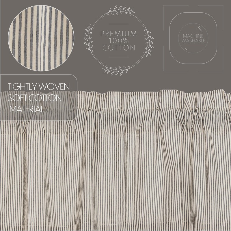 VHC Brands Hatteras Curtain, Panel Set 63x36, Blue