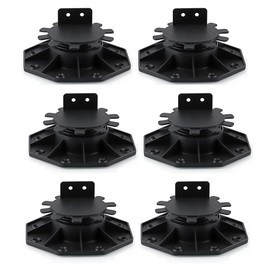 Wisyurt 6 Pcs Joist Support Pedestals, Adjustable Decking & Flooring Support Pedestal for Deck, Timber Base