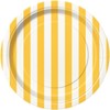 Unique Party 38034 - 18cm Yellow Striped Party Plates, Pack