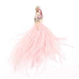 Rhinestone Peacock Brooches for Women Girls Fashion Exaggerated Feather Tassel Brooch Pin Elegant Dress Accessories Jewelry Charm Pearl Crystal Bird Brooches Lapel Pins Bride Wedding Clothing Art Deco Birthday Christmas Anniversary Valentine's Day Gifts 