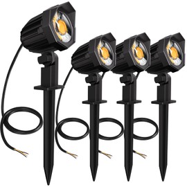 9 W Garden Light with Ground Spike CLV 680LM 2700K Warm White Garden Lighting LED IP66 Waterproof Garden Spotlight Outdoor Garden Lamp Lighting for Gardens Shrubs Trees Pack of 4