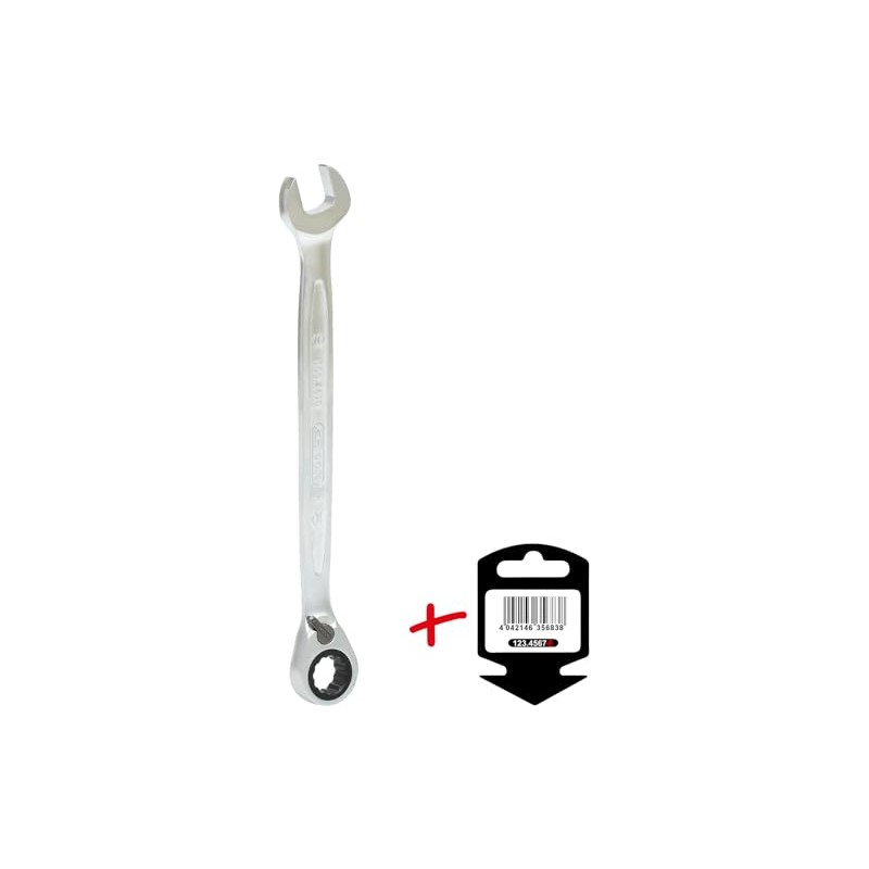 GEARplus Ratchet Combination Spanner, Switchable, 10 mm, on Hanger