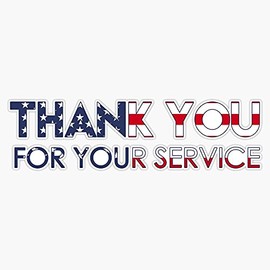 HOF Trading Thank You for Your Service Memorial Day Vinyl Sticker Waterproof Decal Laptop Wall Window Bumper Sticker 5 in(HOF-VETERAN-STICKERS-2912)