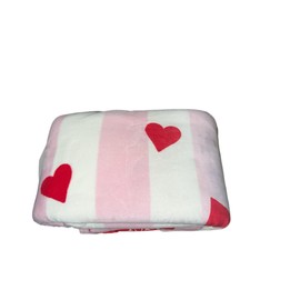 Victoria's Secret Plush Blanket Size 60" x 50" Hearts Print New
