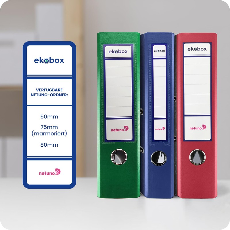 Netuno 1 x Ekobox Lever Arch Files, Green, DIN A4,