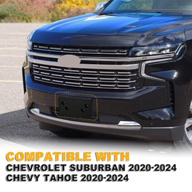 Front Bumper License Plate Frame Mounting Bracket Tag Holder Compatible with Chevy Suburban/Chevy Tahoe 2021 2022 2023 2024, OE Replace# GM1068216, 84699405