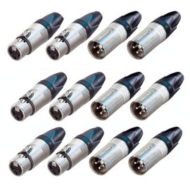 Neutrik 6 NC3MXX & 6 NC3FXX 3 Pin Male & Female XLR Cable Mic Connector c