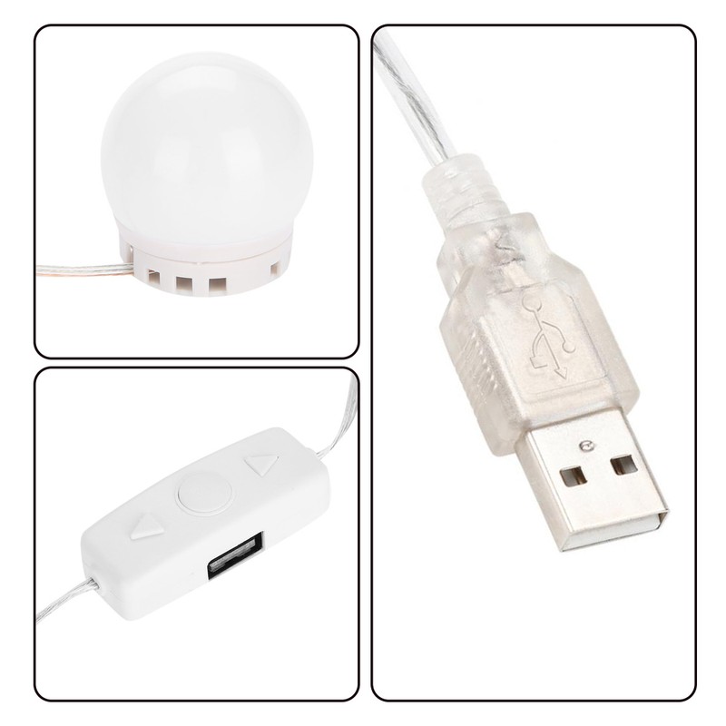 Vanity LED Makeup Mirror Lights Dimmable Bulb Concealable Wiring Light