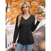 ZPLxi Women's V Neck Lightweight Sweaters Long Sleeve Solid Color