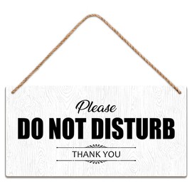 SCAZOMV Please Do Not Disturb Thank You Wood Sign Decor Funny Rustic Wood Front Door Sign Vintage Wall Hanging Plaque Porch Yard Studio Office Home Farmhouse Decor 10''x 5''