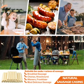 HAIKISS Edible Drying Sausage Casing, HALAL Collagen Sausage Casings for Most Delicious Sausage, Homemade Sausages Ham for Sausage Stuffer,14m/46ft, Diameter 20mm,1 Roll