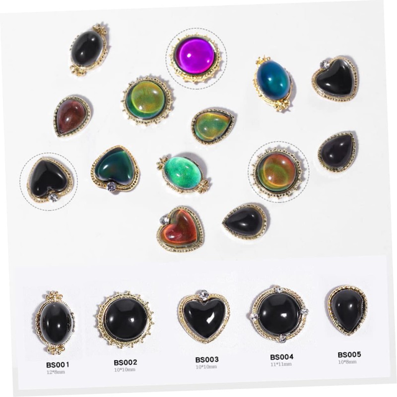 LALAFINA 1set Creative Opal Nail Art Decals Unique Nail Ornament