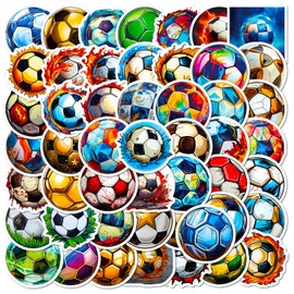 50PCS Stickers for Soccer,Football Stickers,Teens Boys and Girls Sticker Pack Vinyl Skateboard Guitar Door Laptop Luggage Car Bike Water Bottle Birthday Party Supplies Stickers