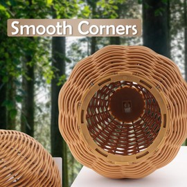 VTurboWay Rattan Bird Nest Chew Resistant Nest House Parrot Egg Laying and Breeding Nest for Bird Parrot Cockatiel Budgie Parakeet Finch Canary (Double Entrance)