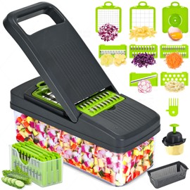 FREMON Vegetable Cutter, Multifunctional Mandolin Chip Cutter & Onion Cutter, Stainless Steel Vegetable Cutter Chopper, Kitchen Aid Ideal as a Cube Cutter, Julienne Cutter, Potato Cutter