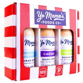 Yo Mama’s Foods Low-Carb Dressings Gift Set | Includes (1) Ranch, (1) Caesar, (1) Italian | Sugar-Free | Dairy-Free | Gluten-Free and made from Fresh Ingredients