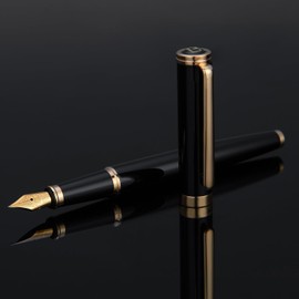 Fountain Pen for Writing, Stunning Luxury Pen, 24k Gold-Plated Nib (Fine), German Schneider Ink Converter, Trusted Pen Gift for Men and Women