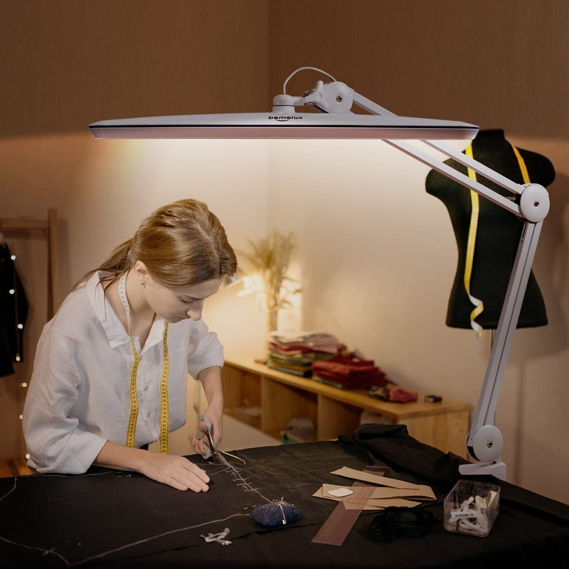 bemelux Task Lamp with Clamp, Bright 117PCS LEDs, Metal Swing