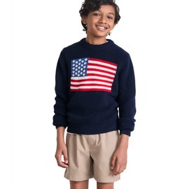 vineyard vines Boys American Flag Sweater, Nautical Navy