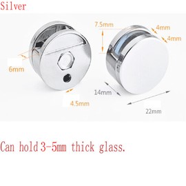 Mirror Clips, Zinc Alloy Mirror Floating Glass Clip - Small Round Wall Mounted Mirrors Bracket/Clip -Bathroom Mirrors Supporting Sheet Mirror Fixed Fitting - (8 Pcs)