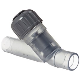GF Piping Systems PVC Y Check Valve, Wye, FPM Seat, FPM Seal, 1" Spigot