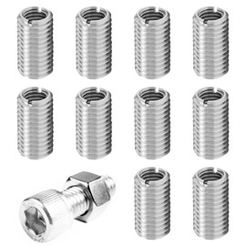 Pack of 10 threaded inserts, screw-in nuts, threaded sleeves, helicoil m10, stainless steel threaded sleeve, threaded inserts, threaded inserts repair, stud bolts m8, drive-in nuts, thread repair kit