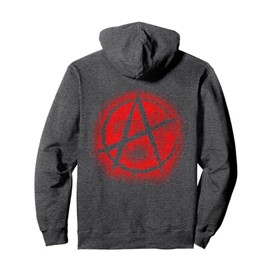 Red Anarchy Symbol Design Graffiti Style, Anarchism, Punk Pullover Hoodie
