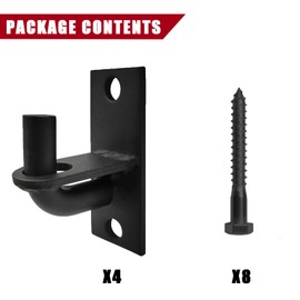 4 Pack Black Wall Mount Gate Chain Link Hinges with Screws, Heavy Duty Farm Fence Post Hinges