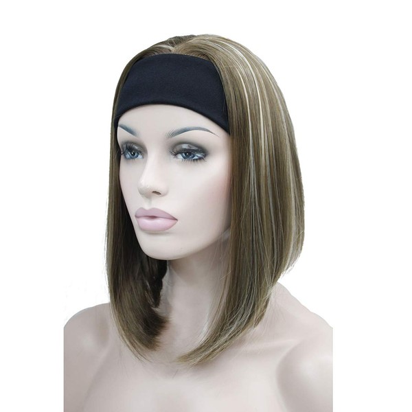 Lydell Short Straight Bob Synthetic Headband Wig 3/4 wig short