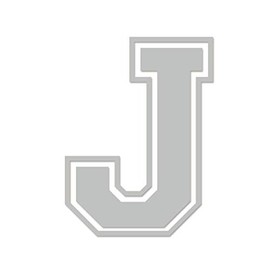 Applicable Pun Varsity Letter J - Vinyl Decal for Outdoor Use on Cars, ATV, Boats, Windows and More - Light Grey 9 Inches Tall